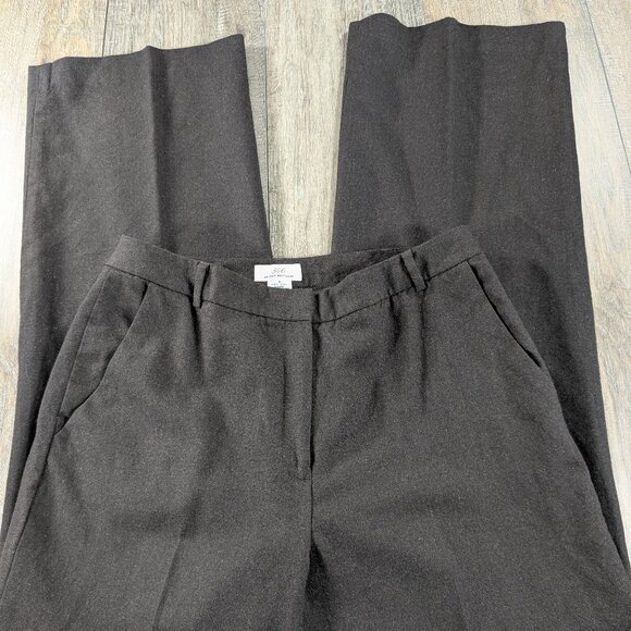 Brooks Brothers Dress Pants Slacks Womens 8 Brown 100% Wool Mid Rise Wide Leg - Picture 1 of 8